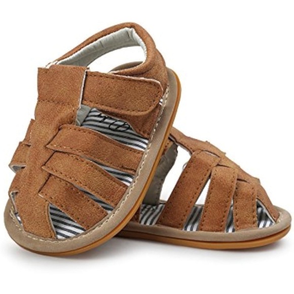 Baby Unisex Sandals Rubber Sole Summer Shoes Sandals 100% PU 6-12 Months NWT - Picture 4 of 7